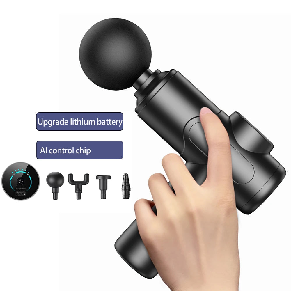 Pistolet de Massage Pro — Puce IA & Écran Tactile LED