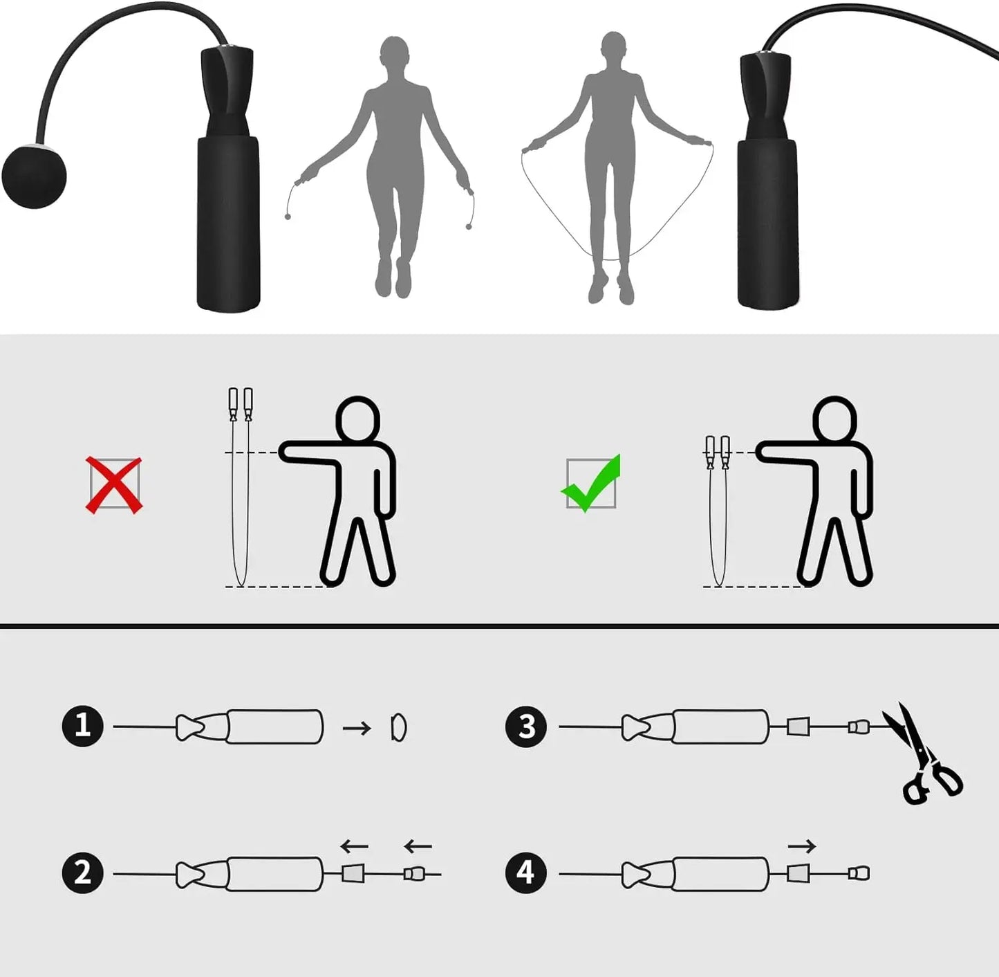 Corde à Sauter Sans Fil / Dual — Cardio & Massage Musculaire